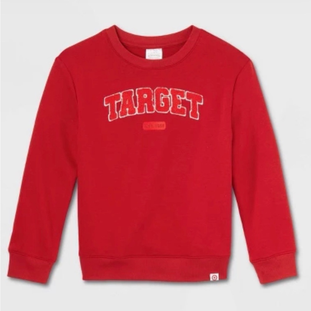 Target Red Crewneck Pullover with White-Outlined Logo